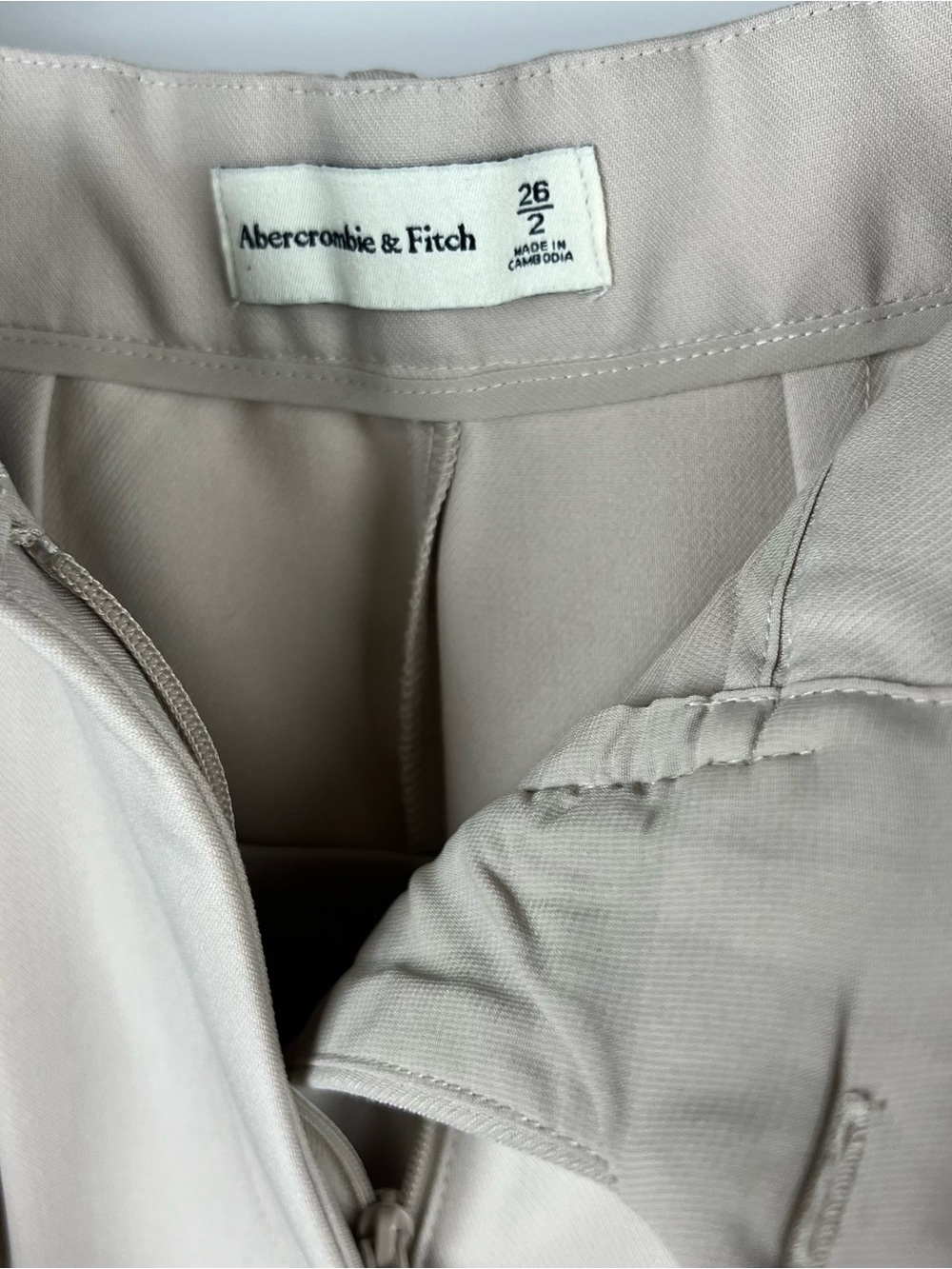 Abercrombie & Fitch Sloane Tailored Wide Leg Dress Pants Beige Cream Size 2 - Picture 9 of 9